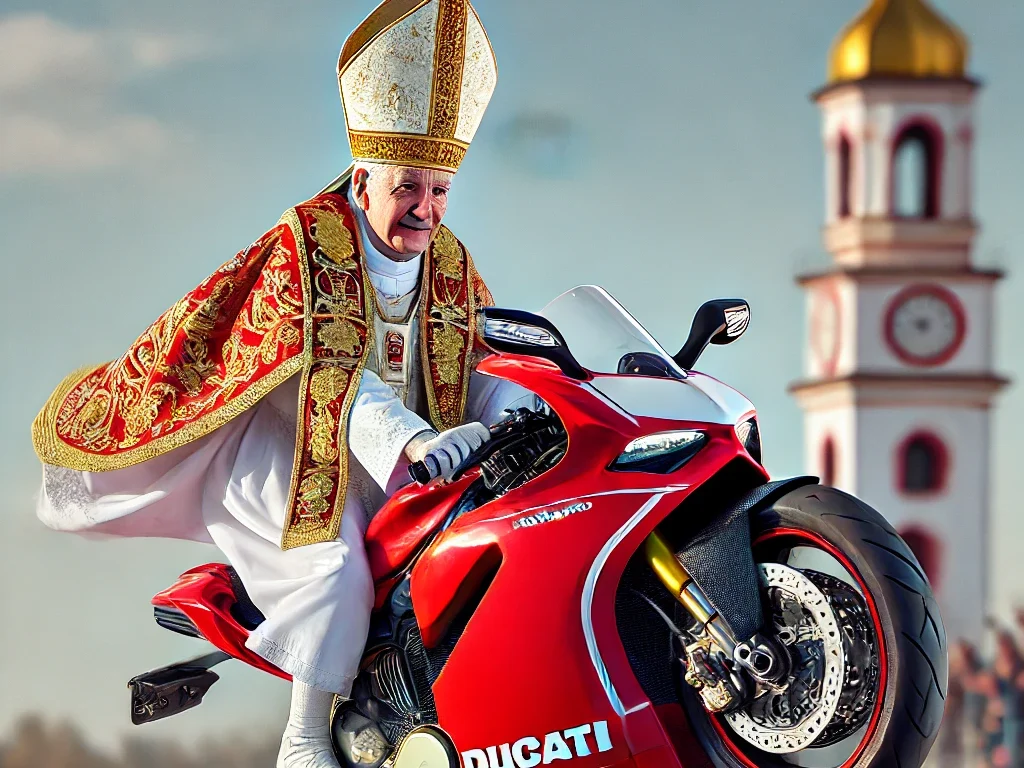 El Papa haciendo un caballito - Ducati y el Vaticano - Moto Euforia