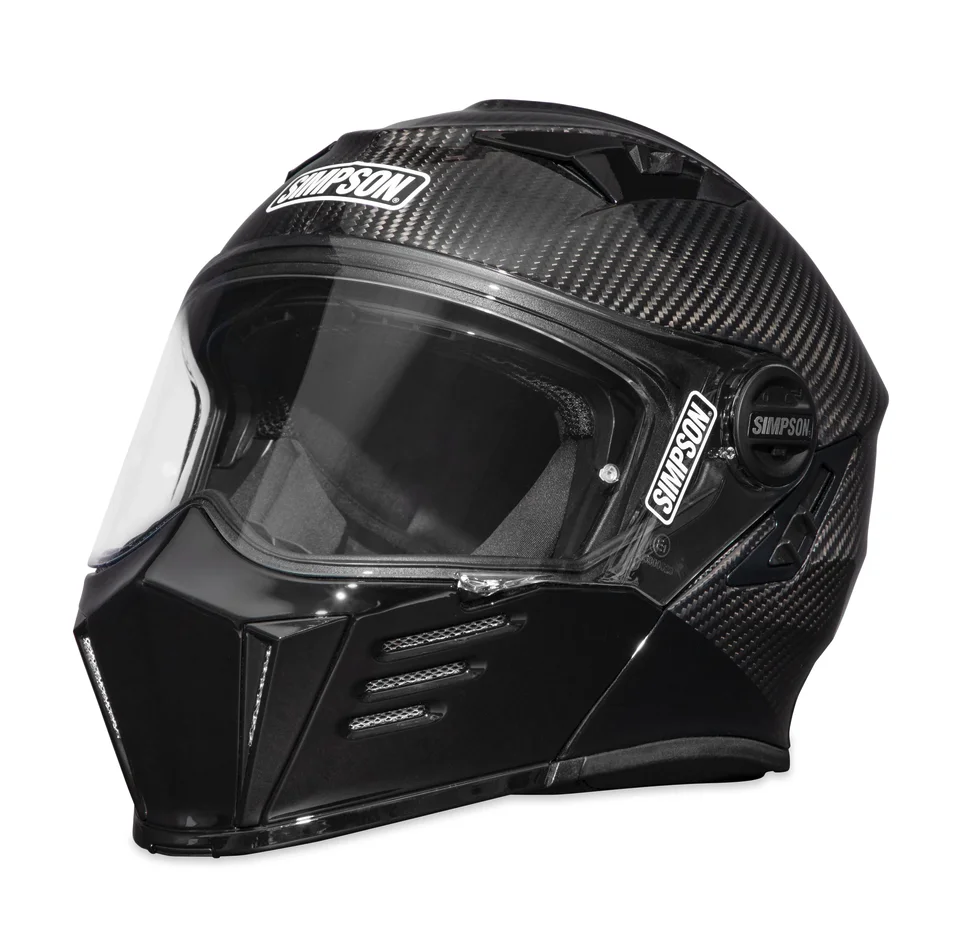 Casco Simpson de fibra de carbono con visor oscuro
