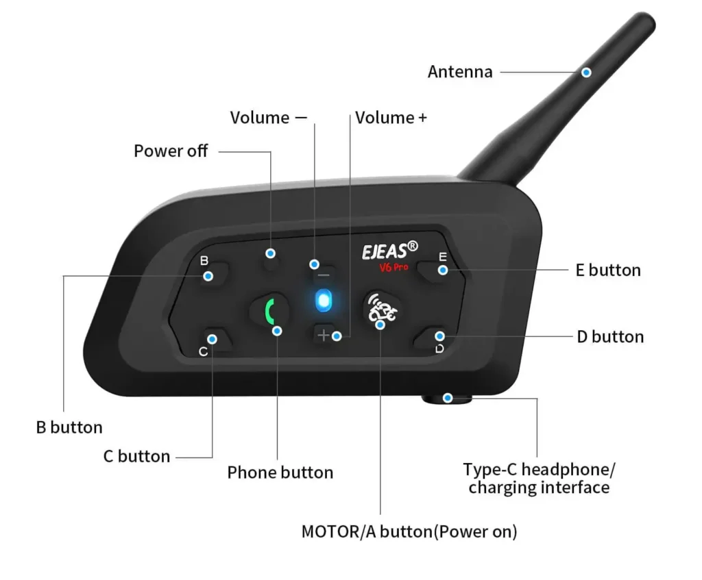 Mejores intercomunicadores baratos para moto - EJEAS V6 Pro
